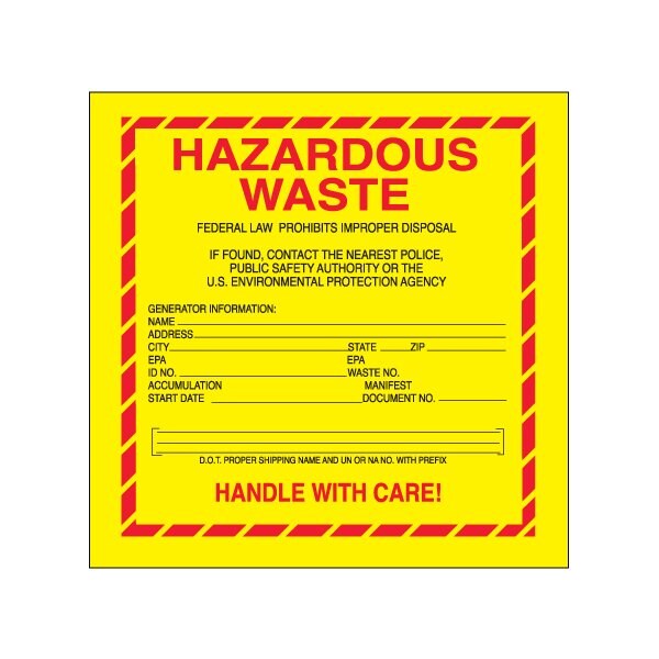 Bsc Preferred 6 x 6'' - ''Hazardous Waste - Standard'' Labels BUY00029678 - main